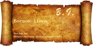 Borsos Ilona névjegykártya